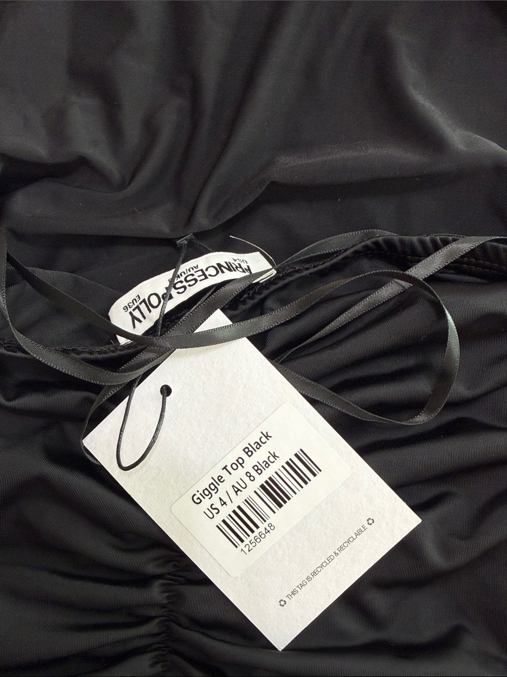 Princess Polly Giggle Top - Black Size 4 NWT - Picture 5 of 5